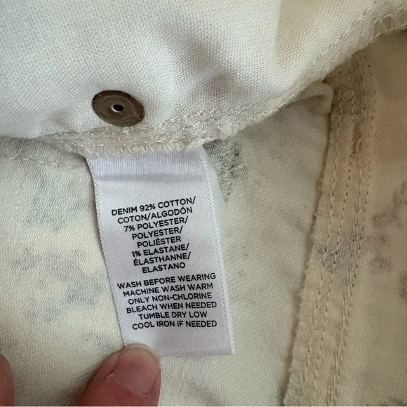 NWT LOFT Floral Modern Skinny White Jeans Sz 31 - 1217 - Picture 8 of 11